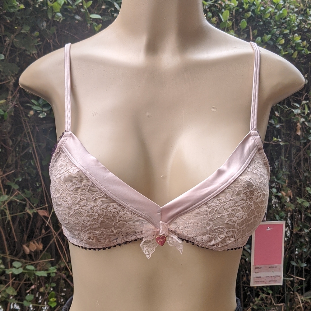 'Juicy Couture' Light Pink Lace Bralette (S)